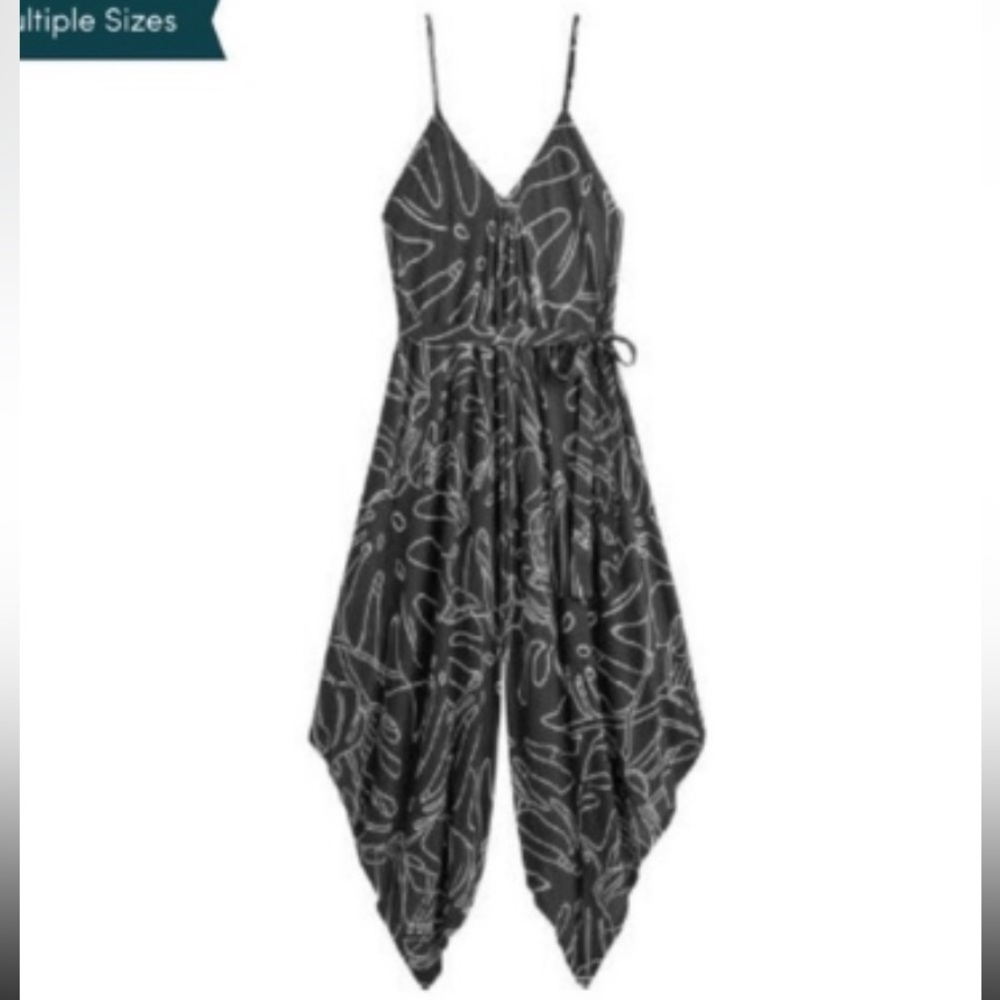 Black & White Abstract Monstera Jumpsuit